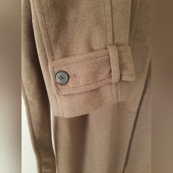 NWOT ASOS DESIGN Top Collar Boyfriend Belted Coat Mushroom Size Med - Picture 13 of 16